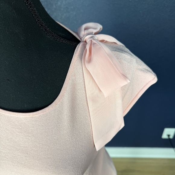 Max Studio Pink Fitted Blouse with Tie at Shoulder, Size XS - Picture 2 of 7